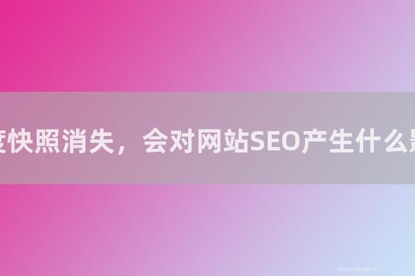 重庆seo博客：百度快照消失，会对网站SEO产生怎样影响？