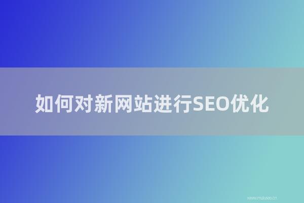 seo营销：如何对新网站进行SEO优化？新网站SEO优化方案！